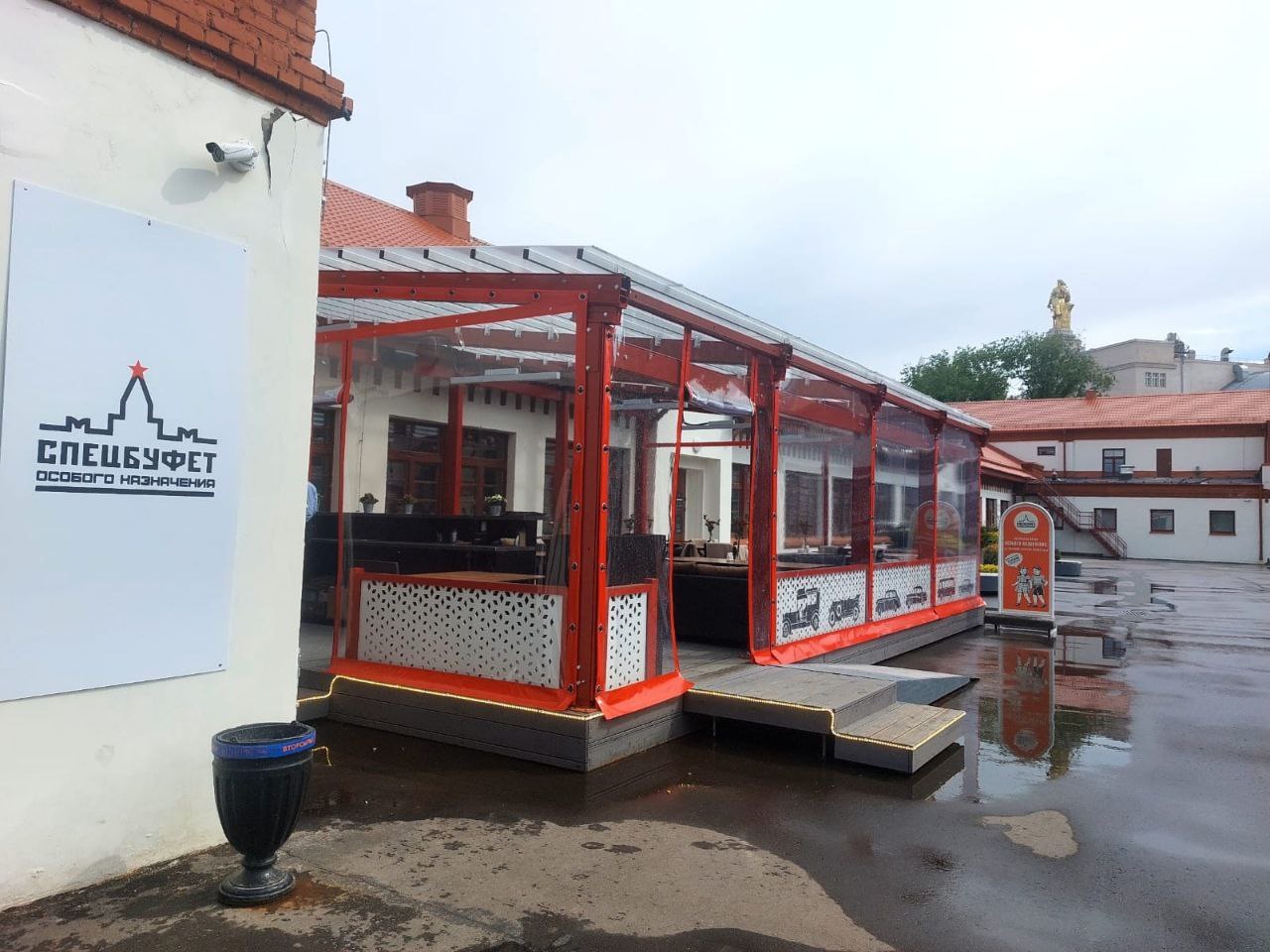 ПВХ шторы для летней террасы кафе в посёлке Деденево