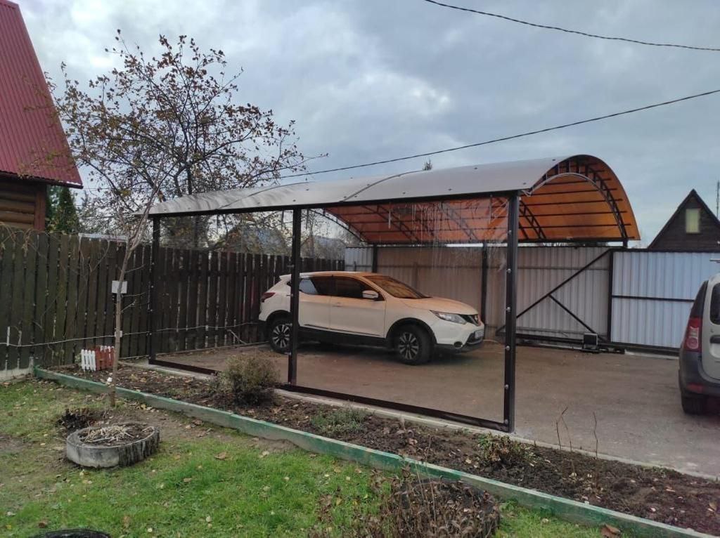 Прозрачные шторы ПВХ для навеса под автомобиль в посёлке Деденево